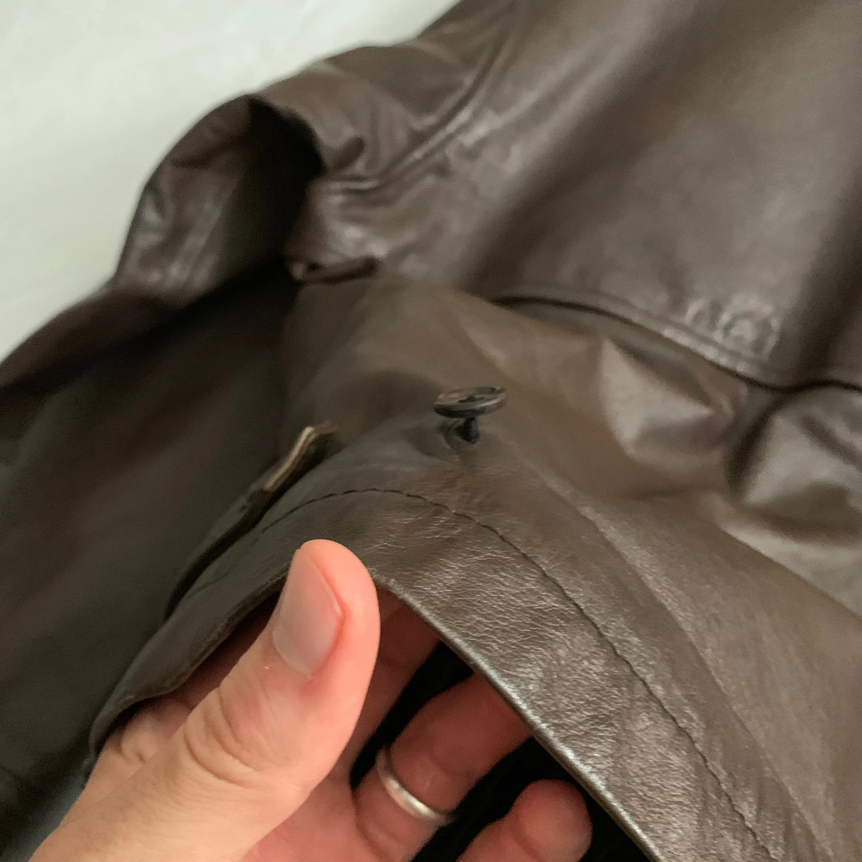 1980s CDGH Brown Paneled Leather Work Jacket - Size OS
