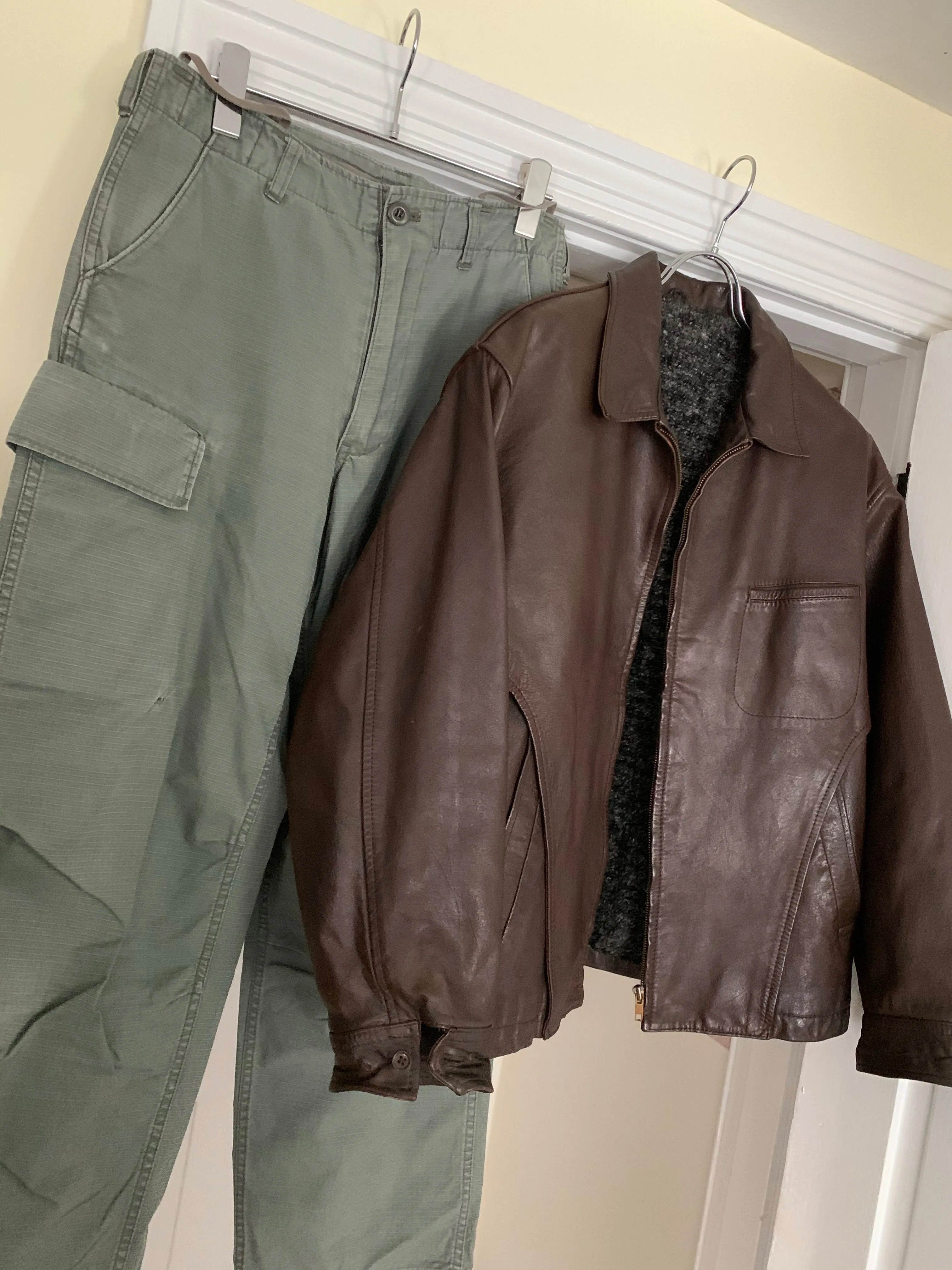 1980s CDGH Brown Paneled Leather Work Jacket - Size OS