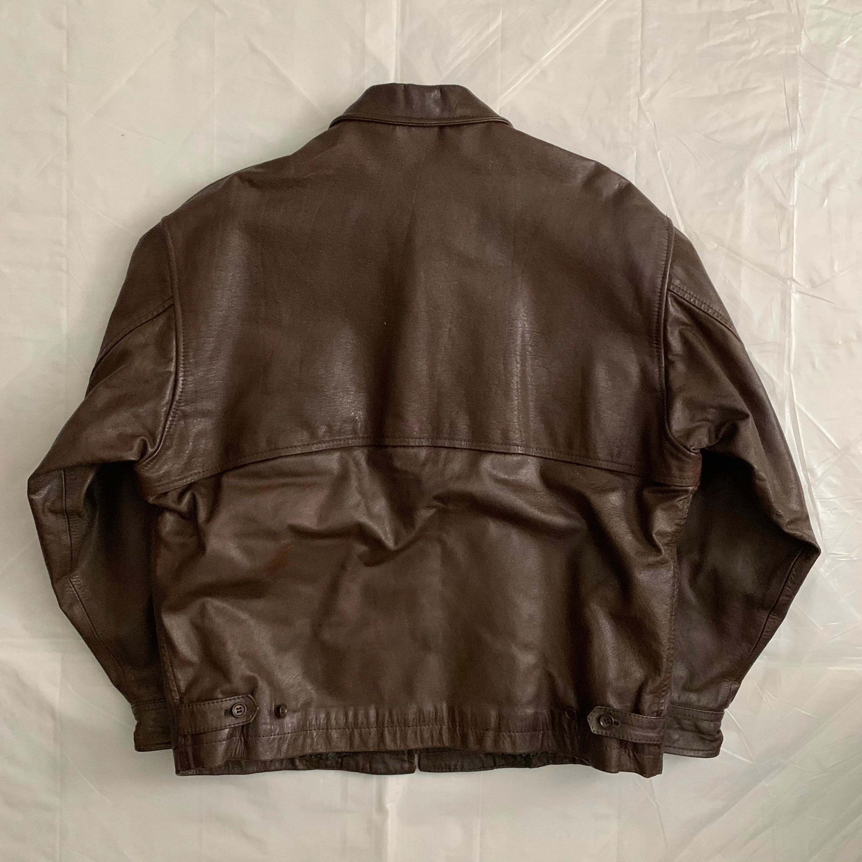 1980s CDGH Brown Paneled Leather Work Jacket - Size OS