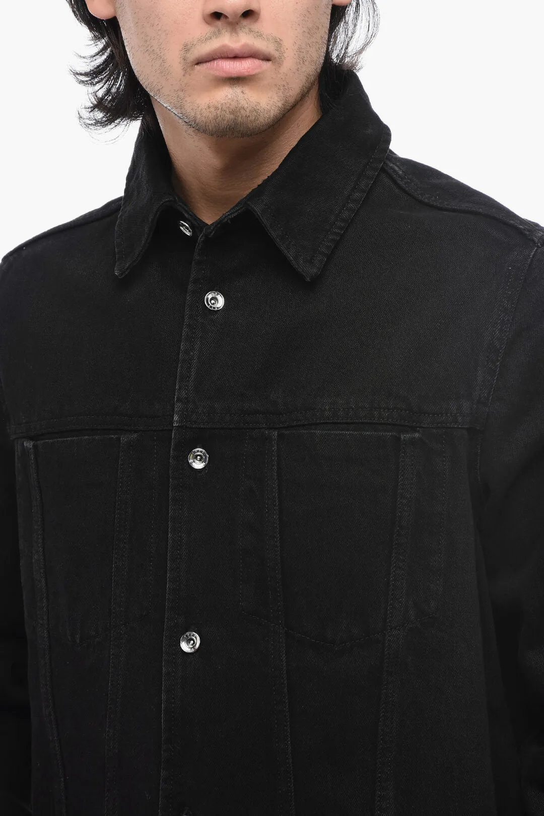 1989 Studio Flared Denim Jacket with Visible Stitches