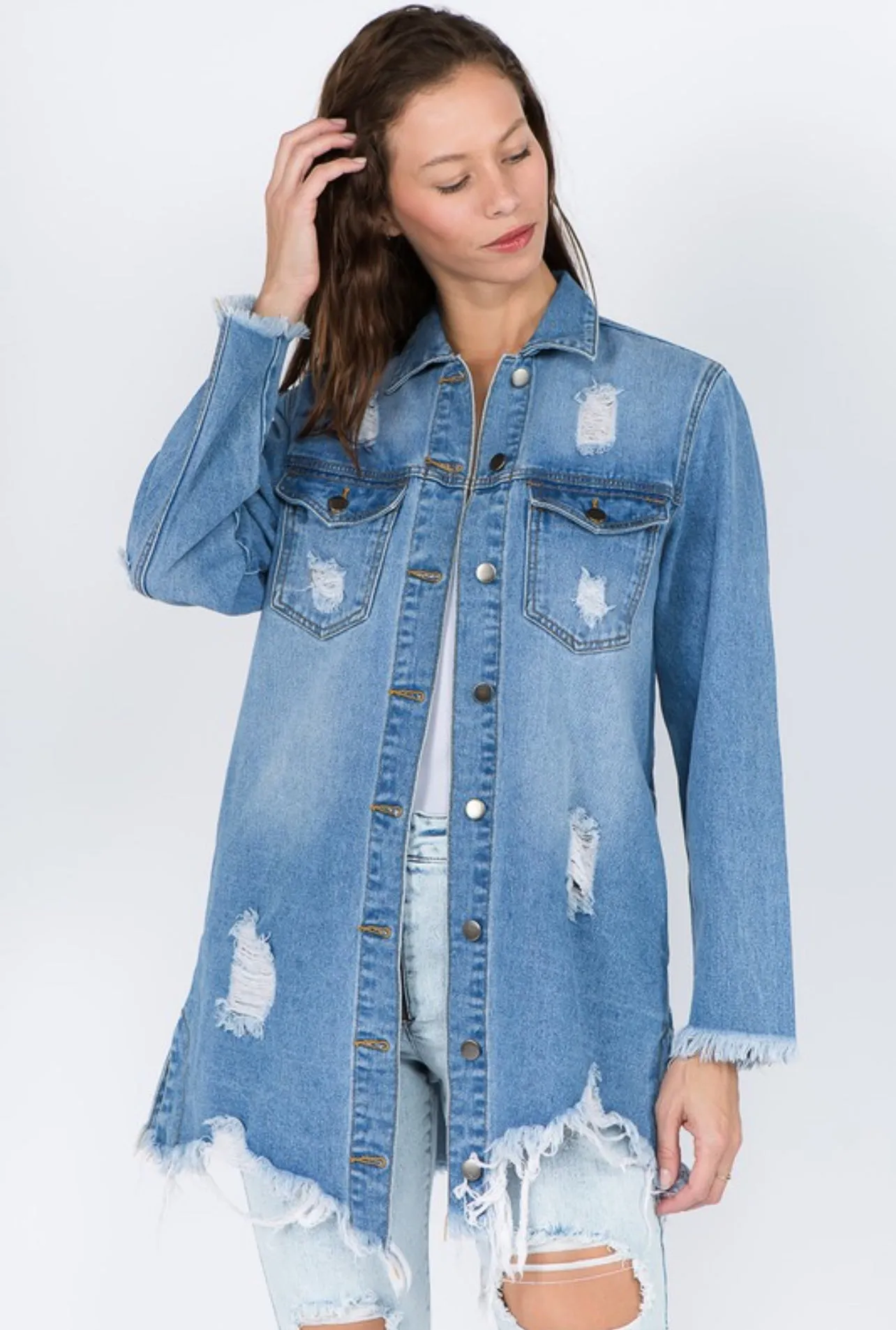 3 Colors Oaklee Denim Shirt Jacket