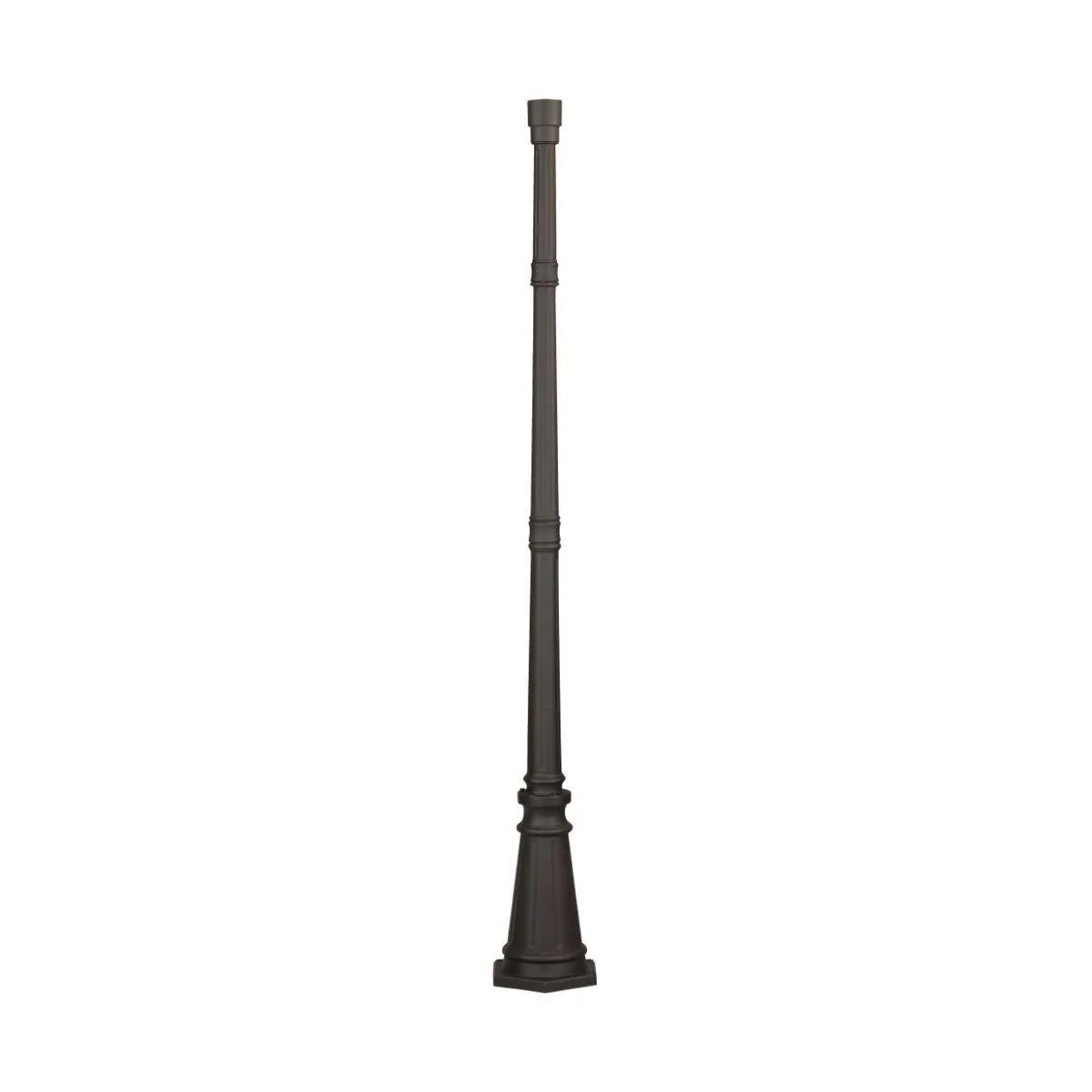 6 ft Light Post, 3 in Round Aluminum Shaft, Black Finish
