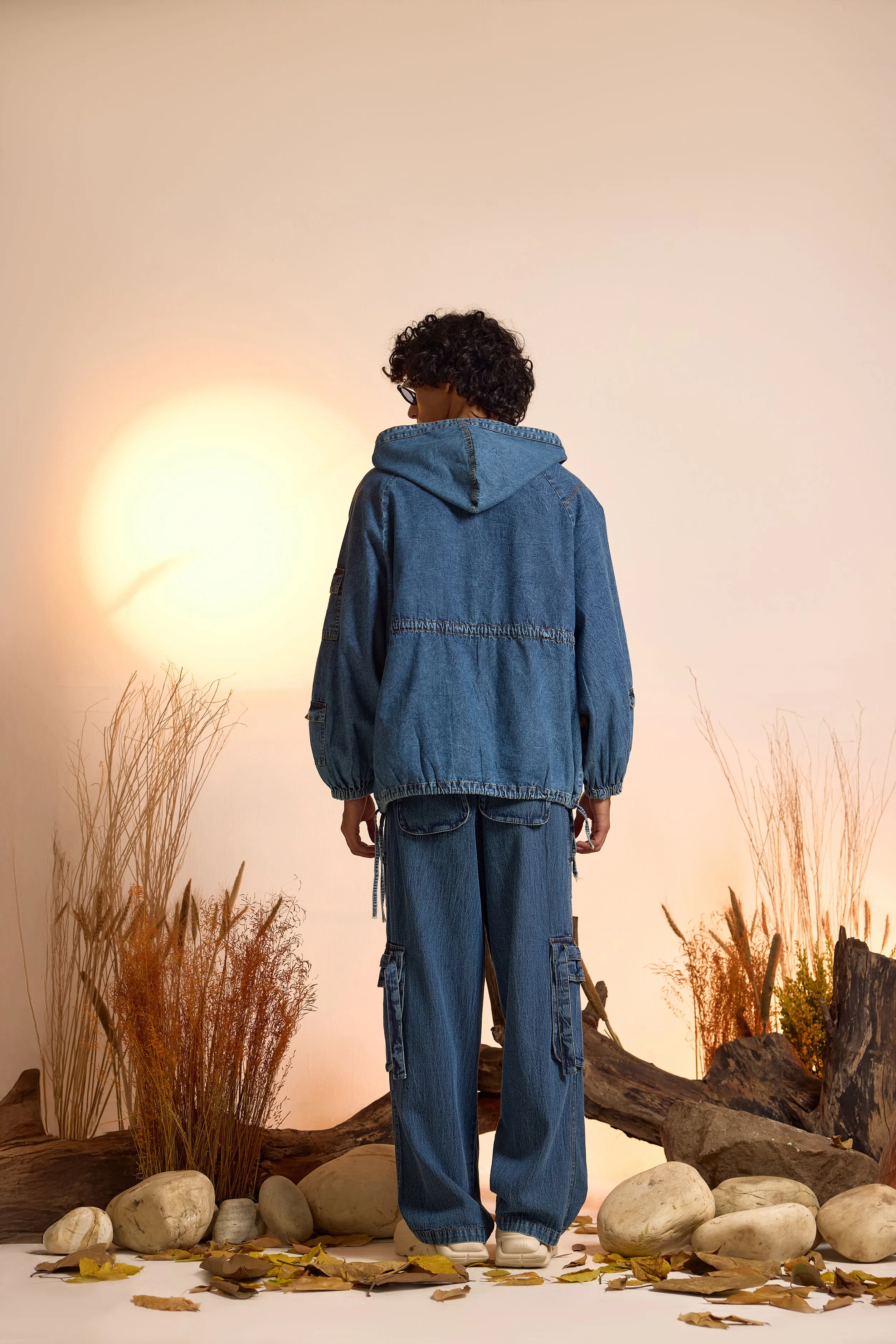 Drifter Denim Oversized Hoodie & Jeans Set-Men