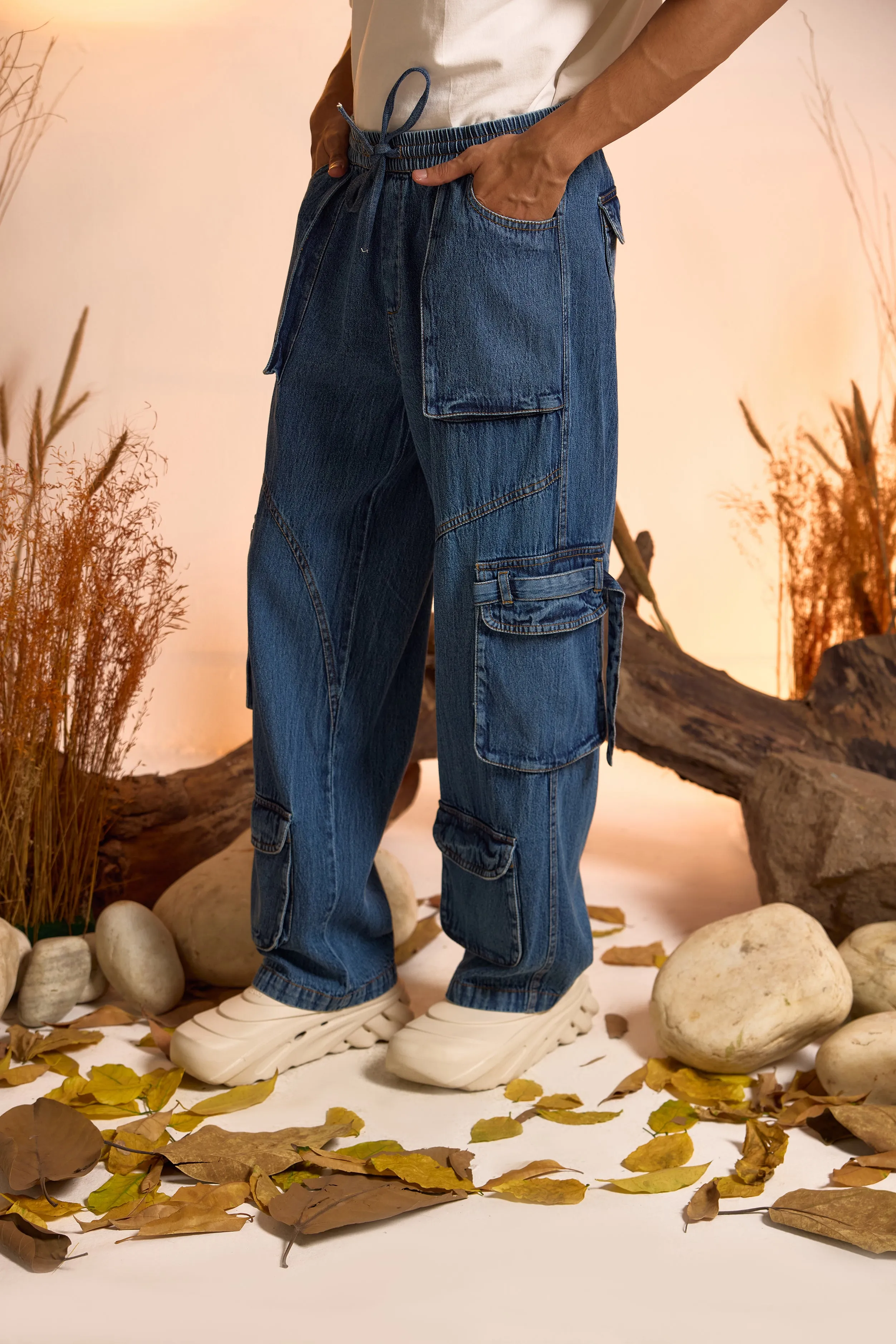 Drifter Denim Oversized Hoodie & Jeans Set-Men
