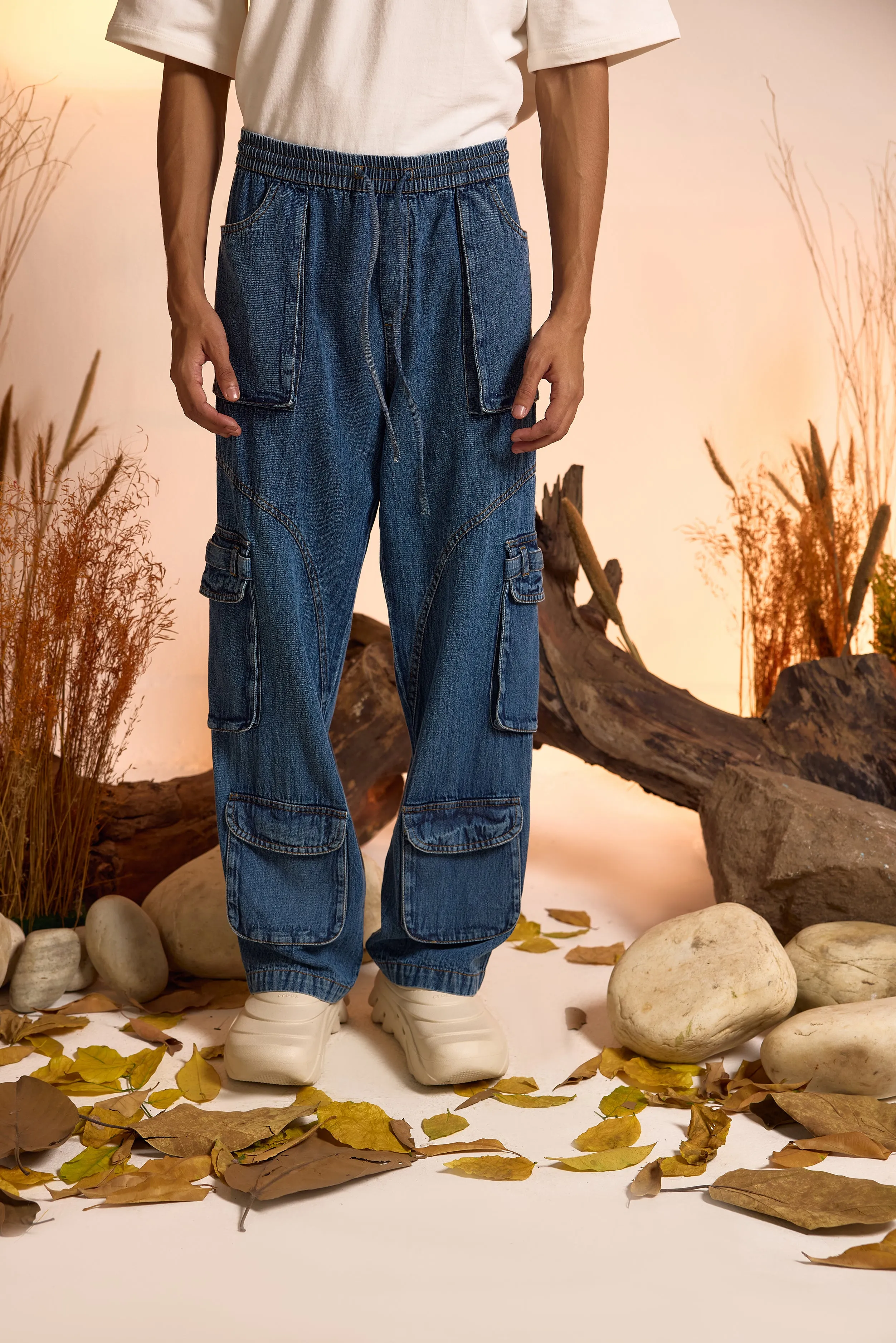 Drifter Denim Oversized Hoodie & Jeans Set-Men