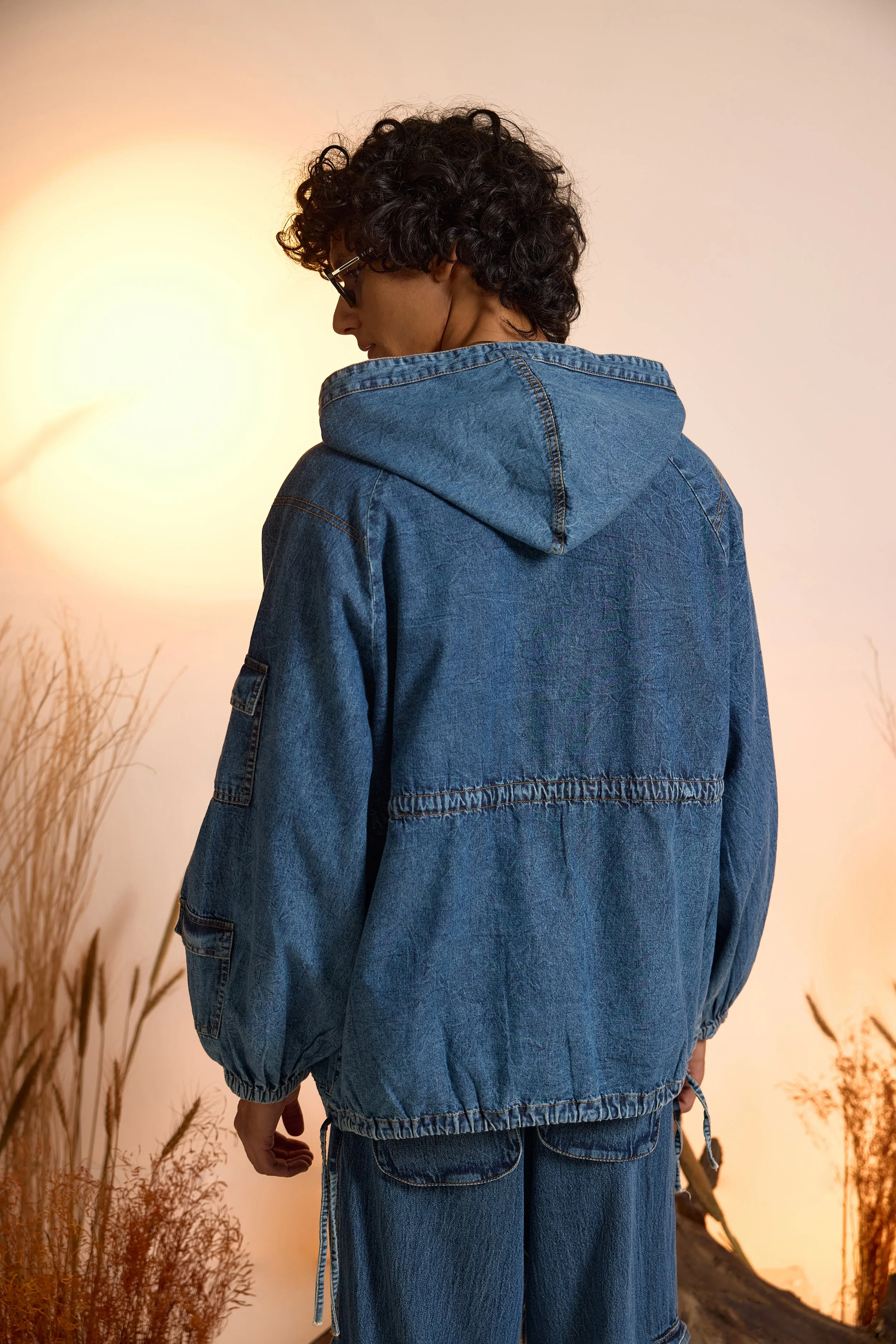 Drifter Denim Oversized Hoodie & Jeans Set-Men