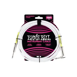 Ernie Ball 10ft Straight/Angled White Cable