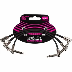 Ernie Ball Flat Ribbon 6 Inch Patch Cable 3 Pack