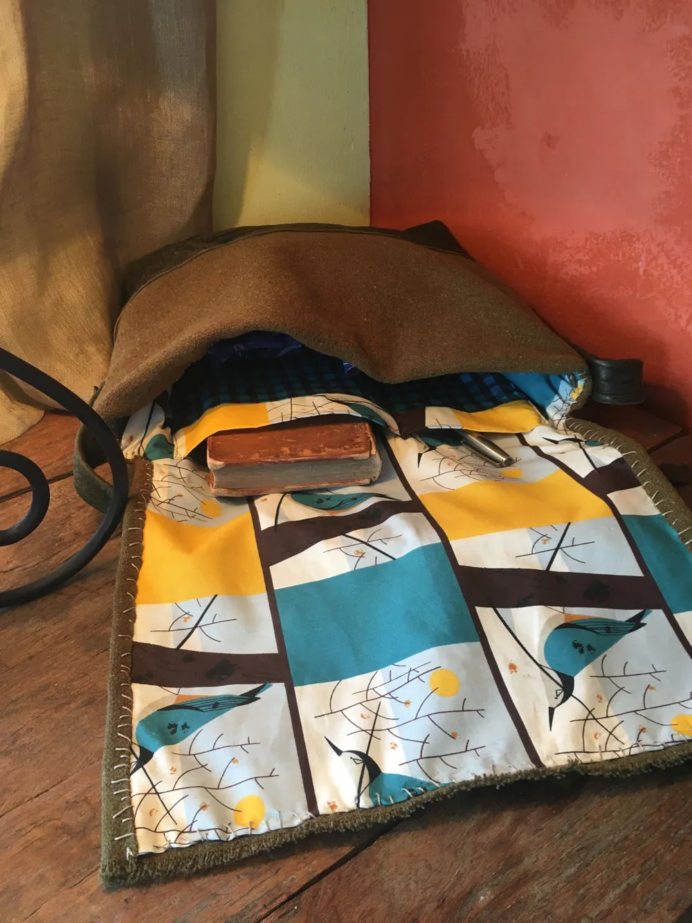 Geli's army blanket trek bag