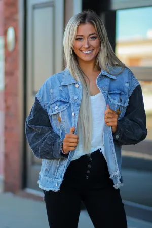 Gold Star Patch Vintage Denim Jacket
