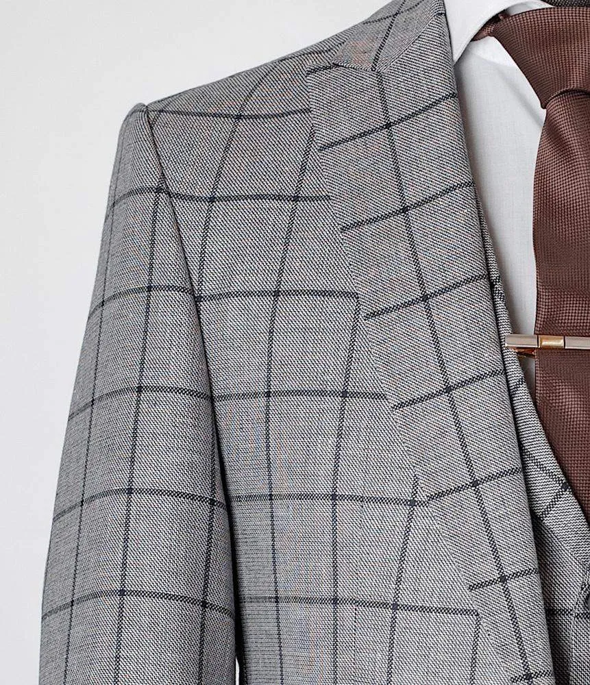 Golden Grey Linen Suit