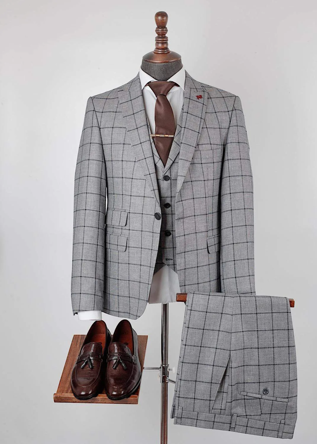 Golden Grey Linen Suit