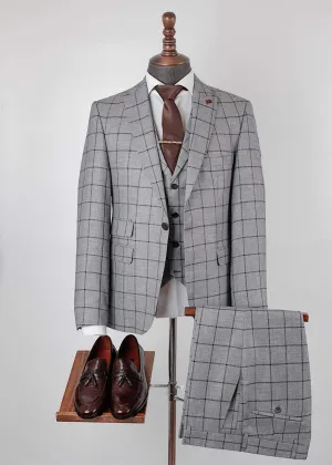 Golden Grey Linen Suit