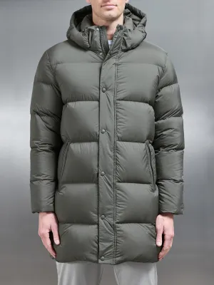 Goose Down Mid Length Jacket in Olive