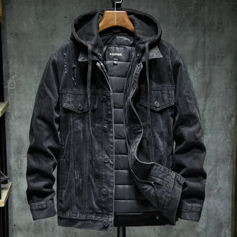 Men Lining Plus Cotton Thick Cowboy Jacket
