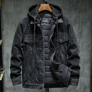Men Lining Plus Cotton Thick Cowboy Jacket