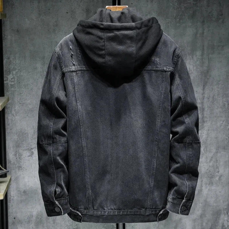 Men Lining Plus Cotton Thick Cowboy Jacket