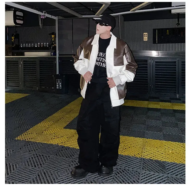 Motorcycle Biker Bomber Coat Autumn And Winter Men's Leather Jacket For Men