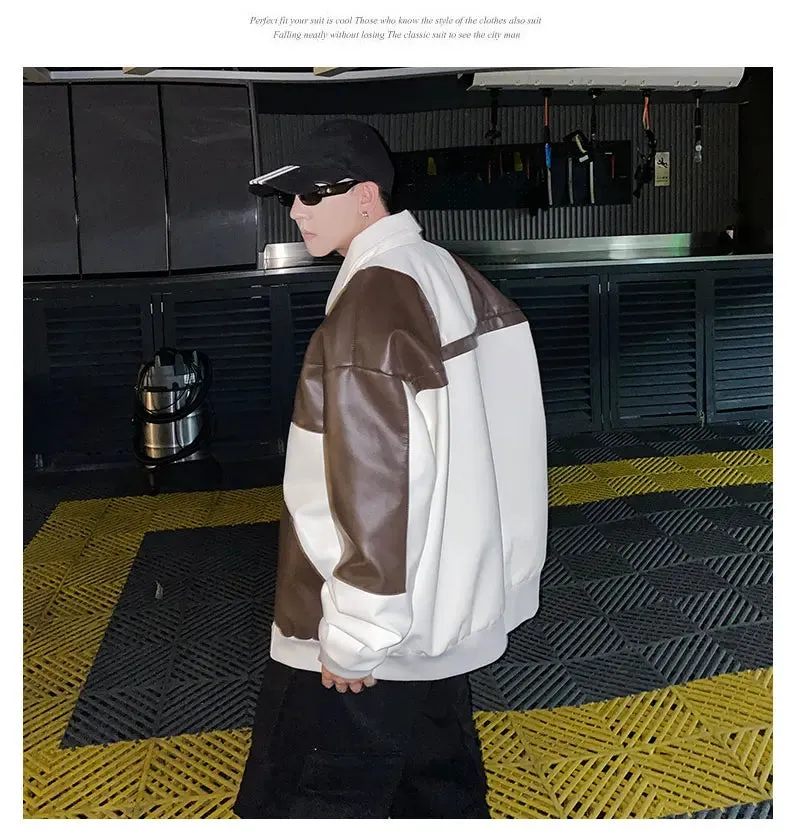 Motorcycle Biker Bomber Coat Autumn And Winter Men's Leather Jacket For Men
