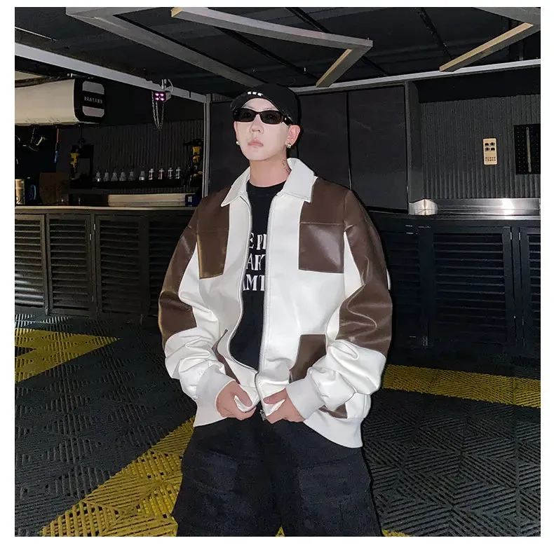 Motorcycle Biker Bomber Coat Autumn And Winter Men's Leather Jacket For Men