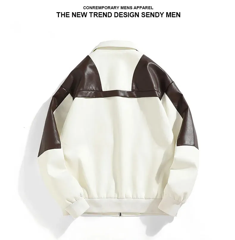 Motorcycle Biker Bomber Coat Autumn And Winter Men's Leather Jacket For Men