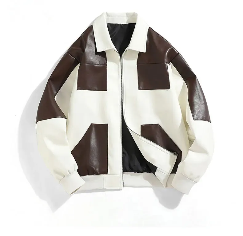 Motorcycle Biker Bomber Coat Autumn And Winter Men's Leather Jacket For Men