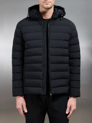 Short Technical Down Jacket in Black