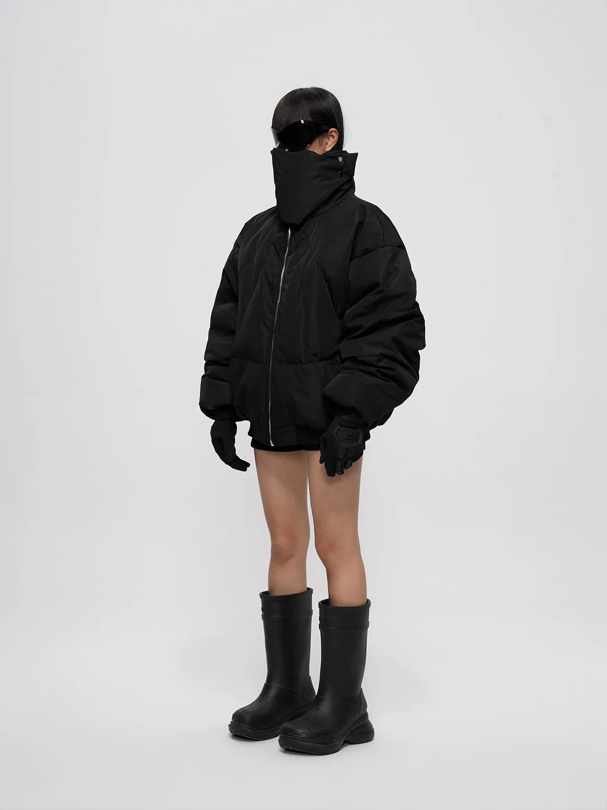 Stand collar Waterproof pleated down jacket