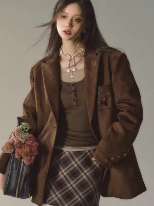 Velvet Suit Plus Imitation Suede Jacket